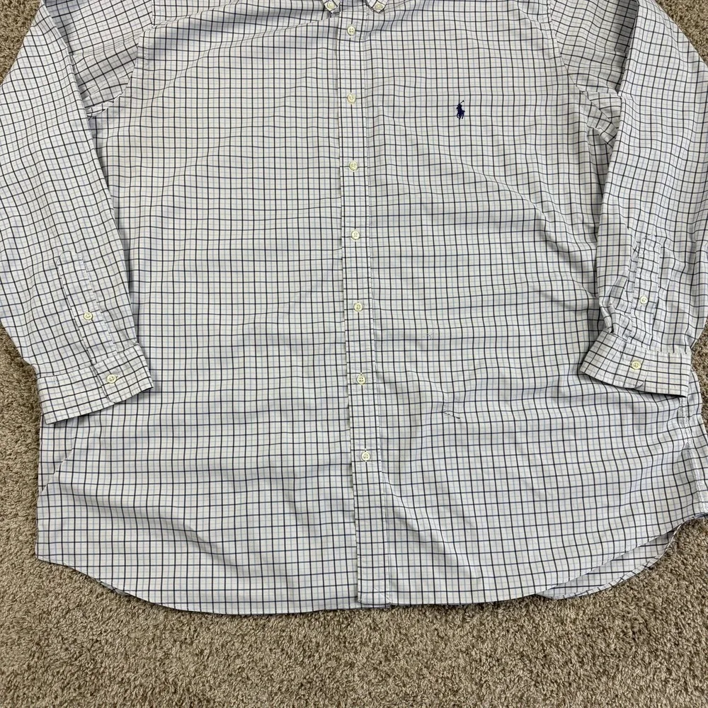 Polo Ralph Lauren Shirt Mens Big 4XLT White Check Performance Button Down *FLAW